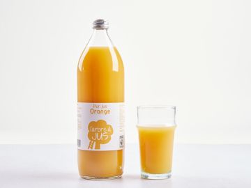 JUS ORANGE 1L EN  BOUTEILLE EN VERRE